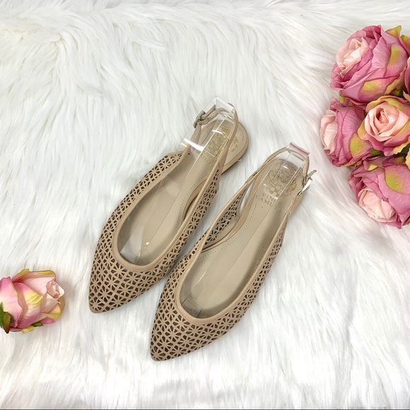 Vince Camuto Shoes - Vince Camuto Beige Slingback Flats Mesh Size 7